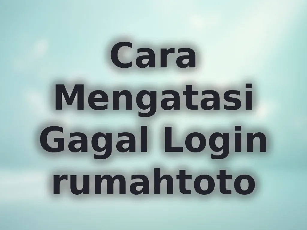 Cara Mengatasi Gagal Login rumahtoto